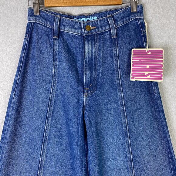 Mother Jeans Women's Size 27 Snacks The Lunch Line Sneak Fray in Yummy Wide Leg - Picture 3 of 12